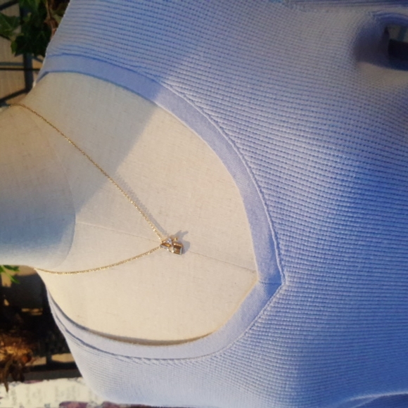 IN DEMAND ♡ Vintage Sweet Periwinkle Low Scoop V Neck Thermal 3/4 Length Top L - Picture 12 of 15